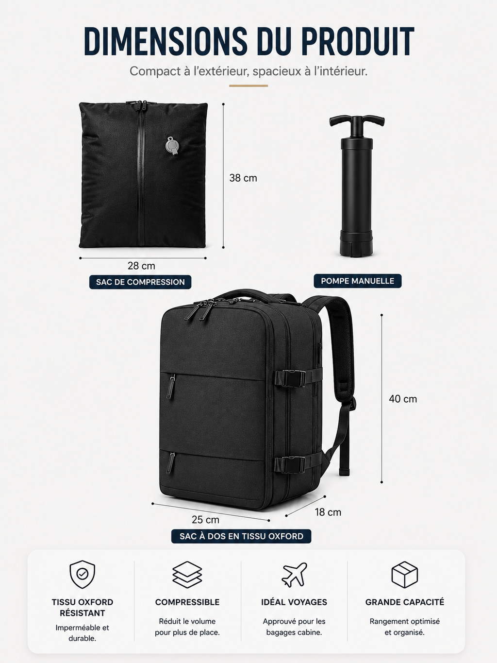 Kit Voyage Compressible 3-en-1